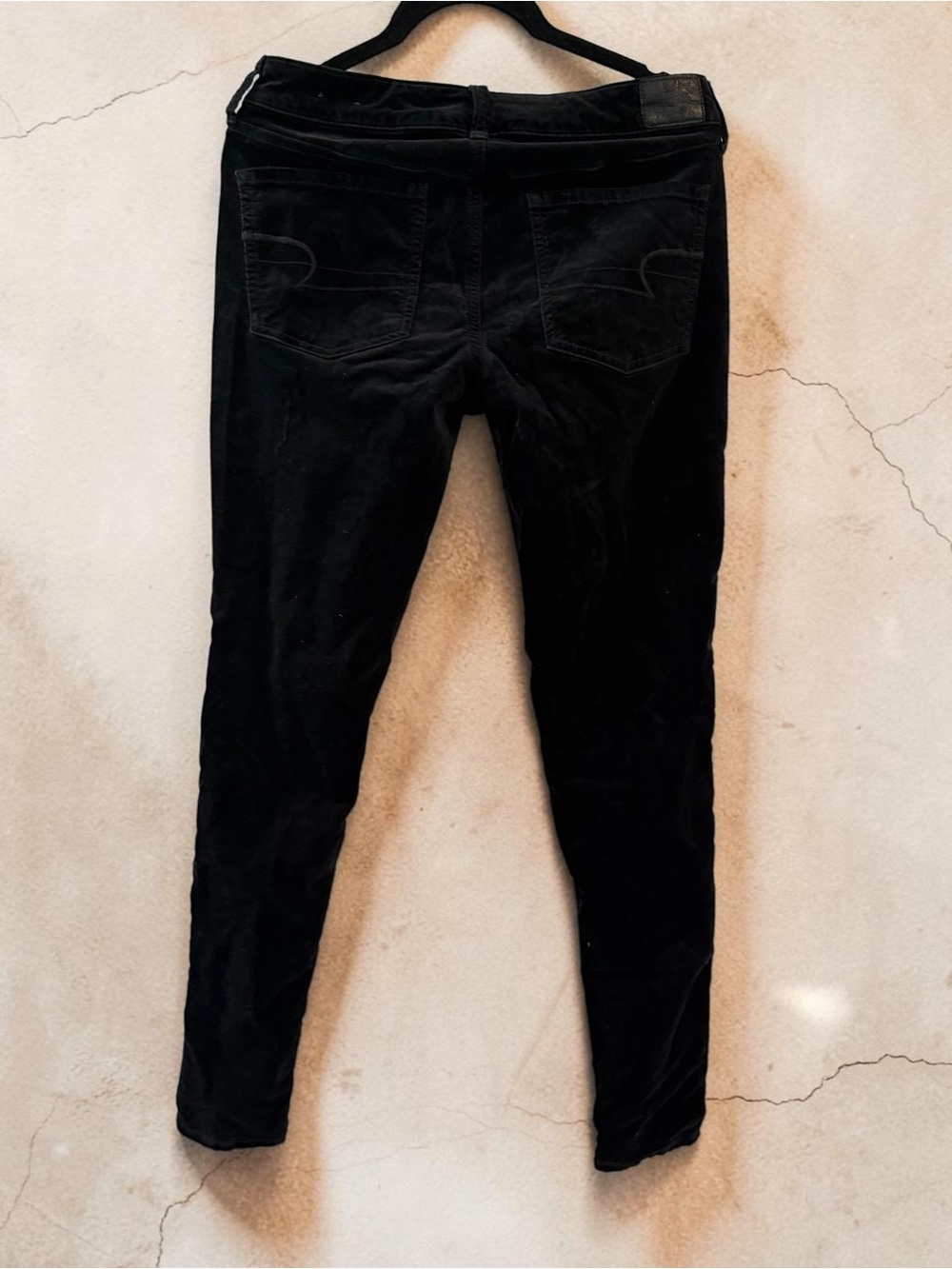 American Eagle Outfitters Black Velvet-Look Skinny Pants - Picture 8 of 10